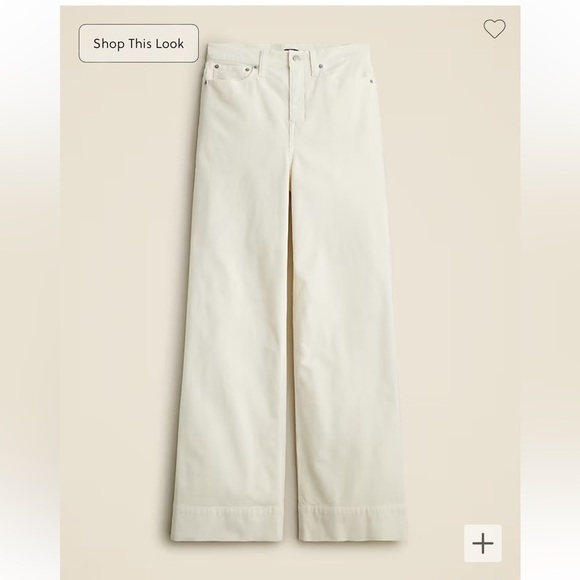 J crew Wide-leg corduroy trouser ivory - Picture 1 of 7